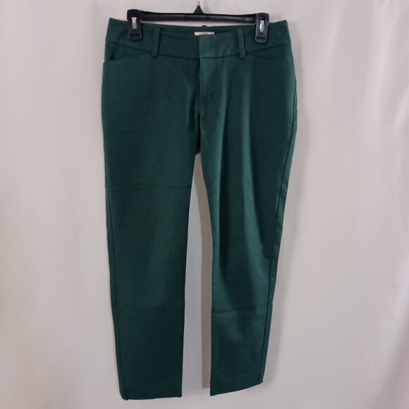 Merona Modern Fit Slim Leg Ankle Pants Women’s Size 6 Green Stretch Trousers - Picture 1 of 5